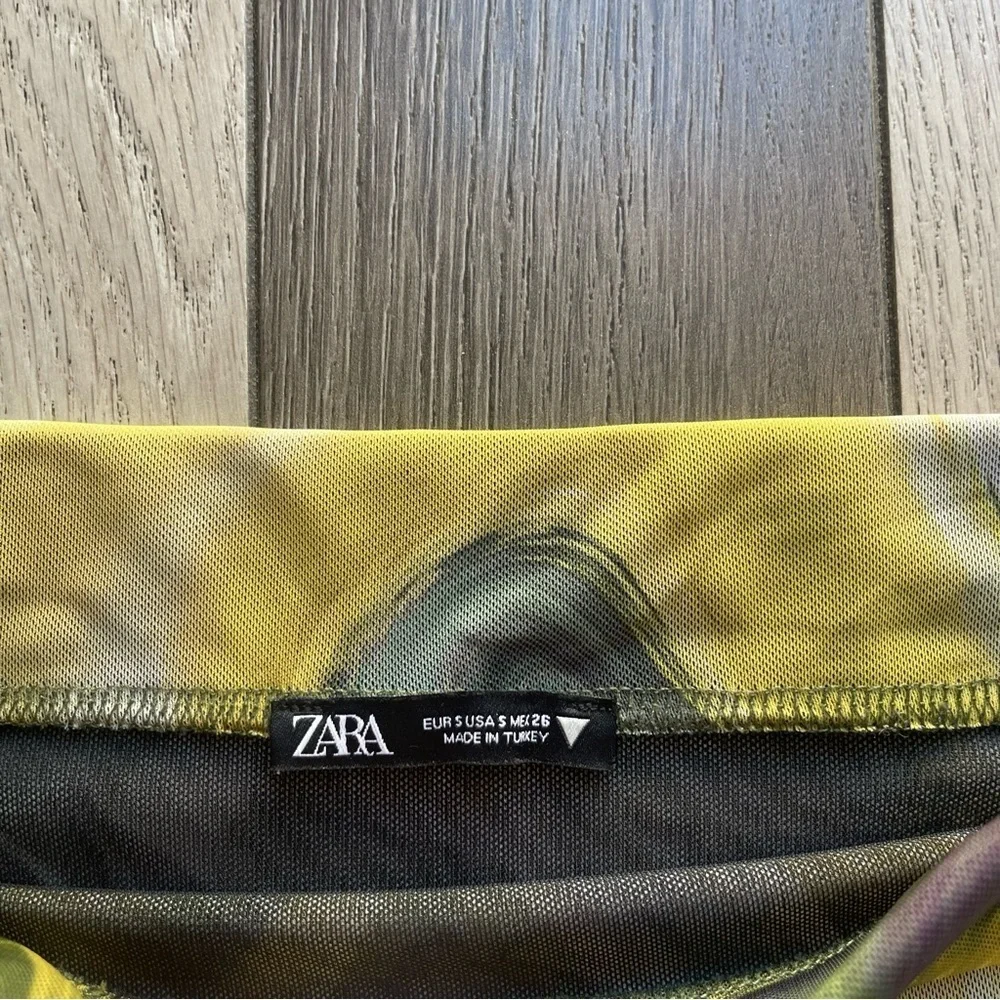 Zara Tulle Multicolor Abstract Pencil Skirt